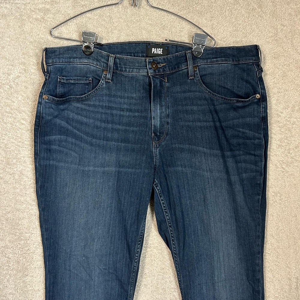 Paige Federal Jeans Mens Size 38 Straight Leg Blue Denim Jeans Dark Wash - Picture 3 of 14